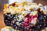 Raspberry Almond Streusel Brownies