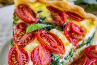Farmers Market Quiche with Cherry Tomatoes Leeks and Spinach