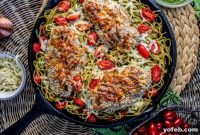 Golden Almond Chicken and Zesty Pesto Pasta