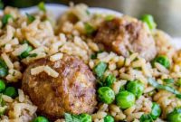 One Pan Meatball Rice Feast