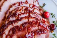 Succulent Roasted Ham with Sweet and Tangy Cranberry Dijon Glaze