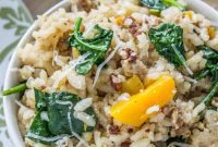 Creamy Slow Cooker Butternut Squash Risotto with Italian Sausage
