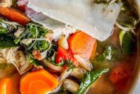Effortless Slow Cooker Chicken, White Bean and Kale Soup