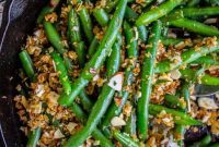 Make Ahead Green Beans with Garlic Almond Crunch