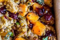 Autumn Harvest Butternut, Cranberry & Lentil Bake