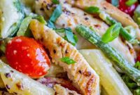 30 Minute Pesto Penne with Chicken and Burst Tomatoes