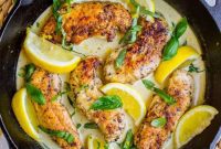 Vibrant Lemon Chicken with Silky Basil Cream