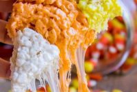 Spooky Candy Corn Krispie Treats