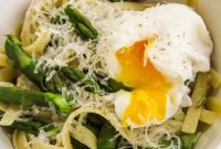 Spring Asparagus and Poached Egg Pasta