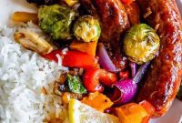 Lemon Aioli Roasted Sausage & Veggies
