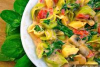 Quick Creamy Spinach Mushroom Tortellini
