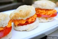 Southern Pimiento and Tomato Biscuit Stacks