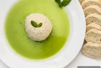 Goat Cheese Parmesan Crisps with Basil Infusion