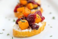 Roasted Butternut, Cranberry, and Chèvre Crostini