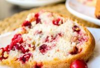 Warm Vanilla Butter Drizzled Cranberry Cake