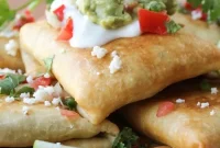 Tangy Tomatillo Chipotle Chicken Chimichangas