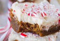 Peppermint Frosted Gingerbread Squares