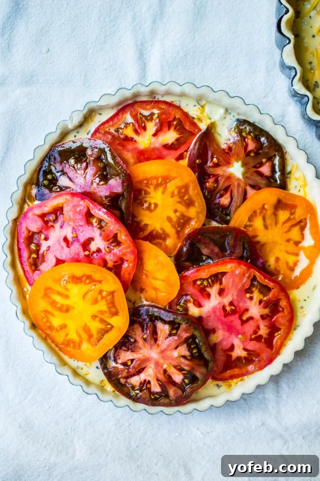 Tangy Blue Cheese and Sweet Tomato Tart 8 Two homemade tomato tarts, one with blue cheese, cooling on a rack