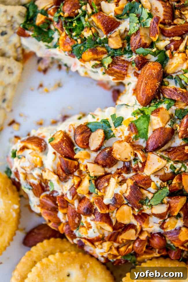 Sriracha Almond Asian Cheese Delight 2 Delicious and unique Asian Cheese Ball appetizer, perfect for parties and gatherings.