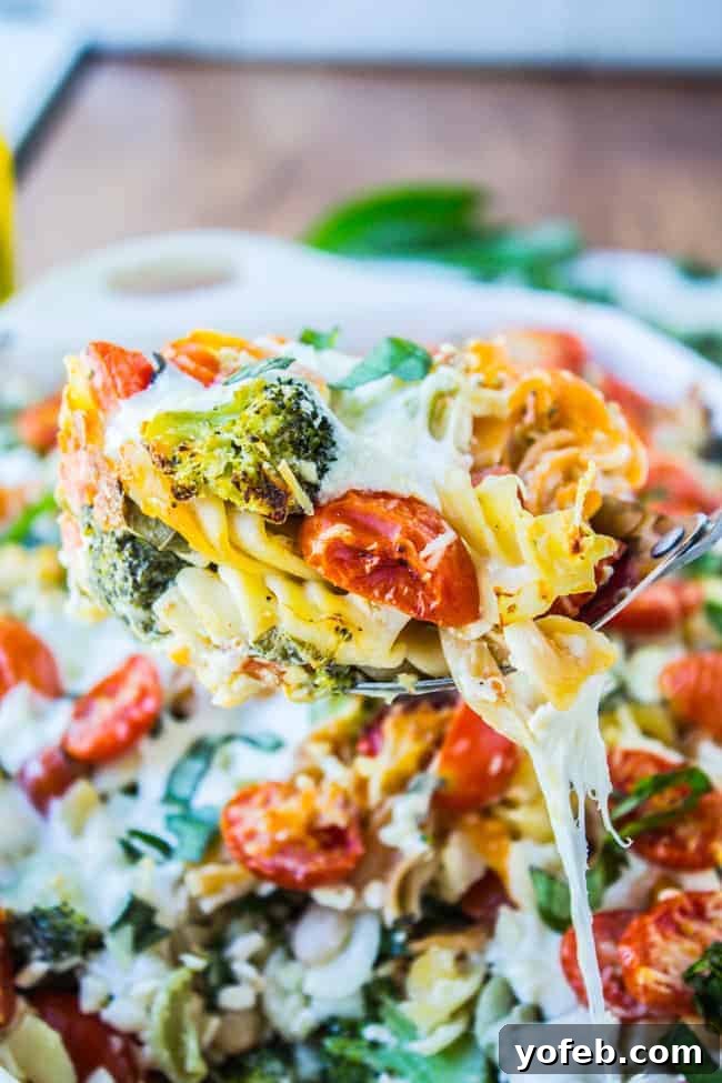 Sun Kissed Tomato Basil Bake 2 summer veggie pasta bake.