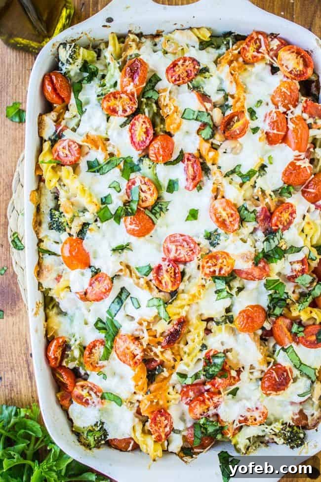 Sun Kissed Tomato Basil Bake 7 summer veggie pasta bake.