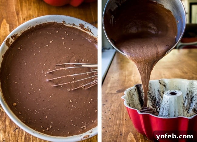 Decadent Chocolate Coconut Dream Cake 6 Pouring creamy coconut custard over a warm chocolate cake