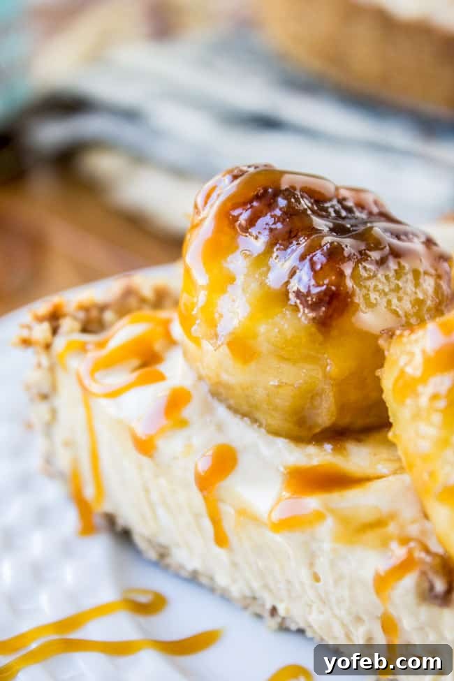 No Bake Salted Caramel Cheesecake with Caramelized Bananas from The Food Charlatan. This easy no bake salted caramel cheesecake has such amazing flavor! Caramelized bananas, hello. The almond crust lends great texture and means that this dessert is gluten free! #cheesecake #nobake #saltedcaramel #caramel #bananas #easy #glutenfree Caramel Cheesecake