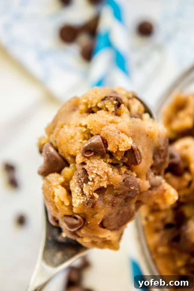 Ready-to-Eat Brown Butter Cookie Dough 5 A spoonful of homemade Edible Egg-free Brown Butter Cookie Dough