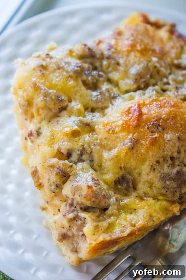 Overnight Biscuits and Gravy Casserole: a simple, hearty, and delicious make-ahead breakfast, ideal for holidays like Christmas. Delicious and easy Overnight Biscuits and Gravy Casserole, perfect for a make-ahead breakfast.