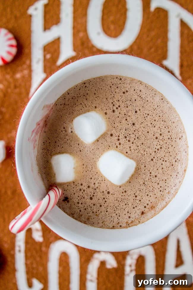 Golden Honey Hot Chocolate Treat for One 9 A visually stunning close-up of Easy Honey Hot Chocolate for One, highlighting its frothy texture and minimalist design from The Food Charlatan