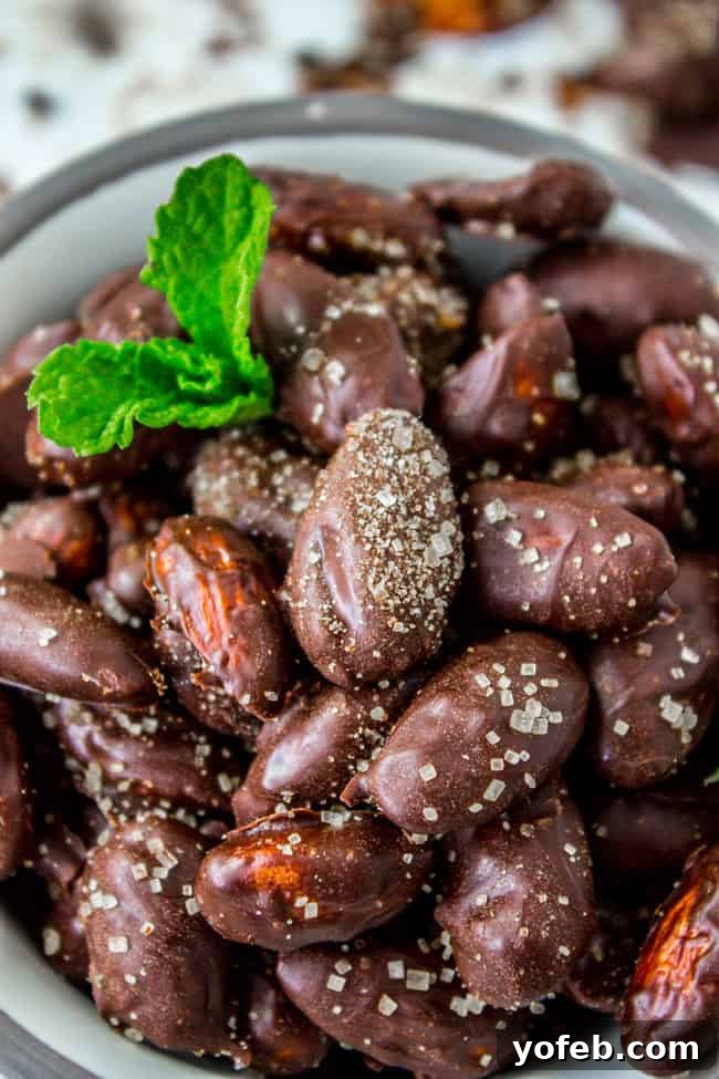 Mint Chocolate Almond Delights 9 Beautifully arranged mint chocolate covered almonds, ready for serving