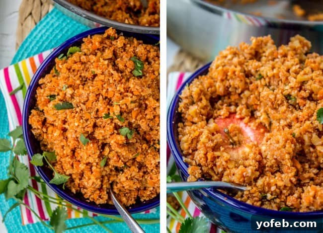 Spanish Cauliflower Rice for Your Mexican Feast 10 Another perspective of Spanish Cauliflower Rice, highlighting its inviting appeal