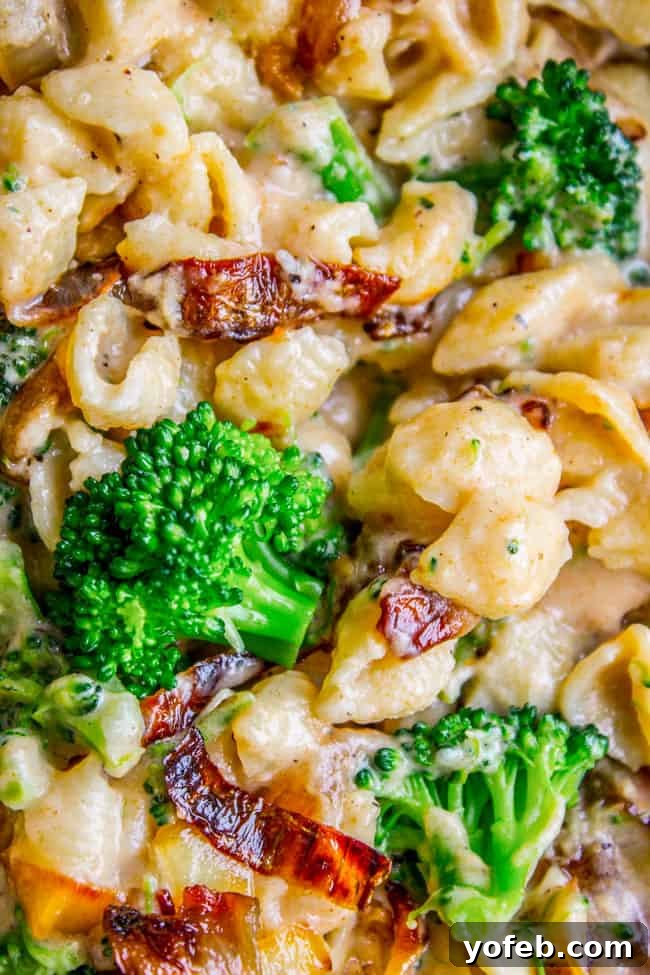 Sweet Caramelized Onion and Tender Broccoli Mac and Cheese 2 Mac and Cheese with Caramelized Onions and Broccoli from The Food Charlatan
