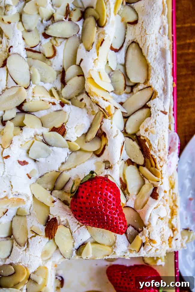 Strawberry Pineapple Meringue Dream Cake 3 Delightful Strawberry Pineapple Meringue Cake ready to serve