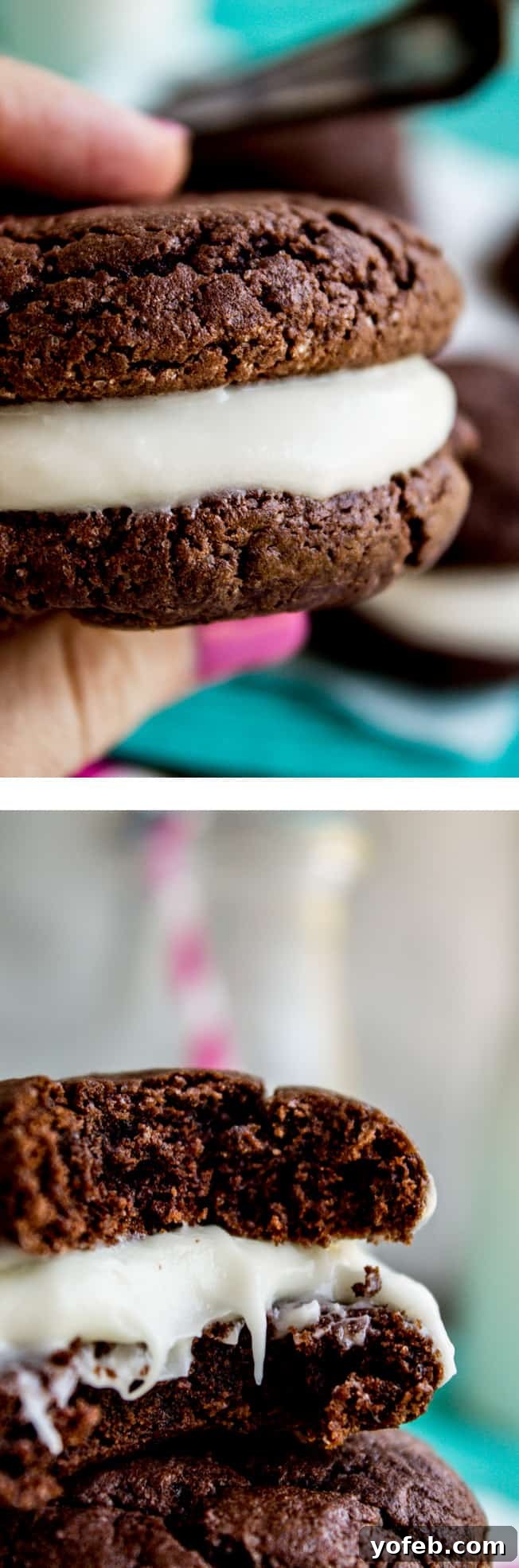 Homemade Cake Mix Oreos with Cream Cheese Filling 2 Homemade Oreos with Cream Cheese Frosting - quick and easy cake mix cookies perfect for any occasion