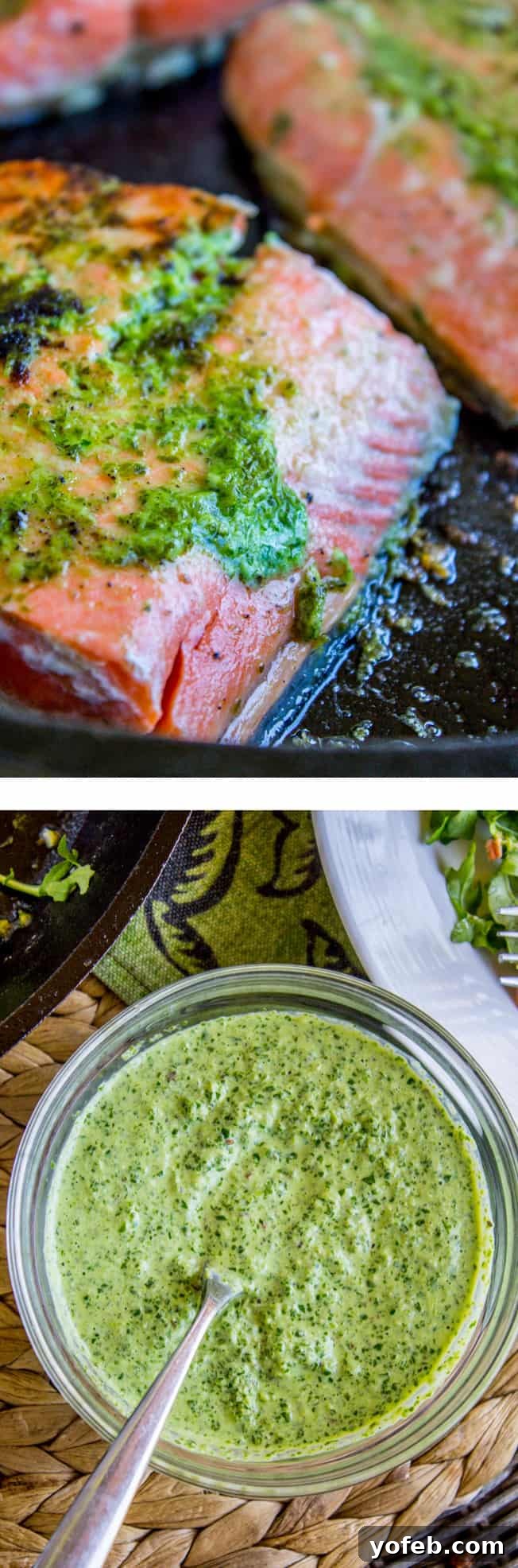 Quick-Fix Salmon with Peppery Arugula Pesto 2 Pin for 20-Minute Pan-Seared Salmon with Arugula Pesto