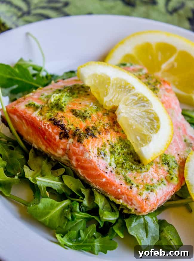 Quick-Fix Salmon with Peppery Arugula Pesto 6 Ingredients for homemade arugula pesto for salmon dinner