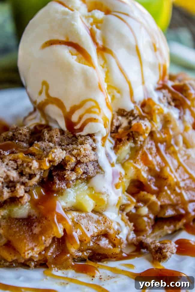 Spiced Apple Custard Pie with Cinnamon Streusel 10 Close-up of a slice of Apple Custard Pie, showing the layers