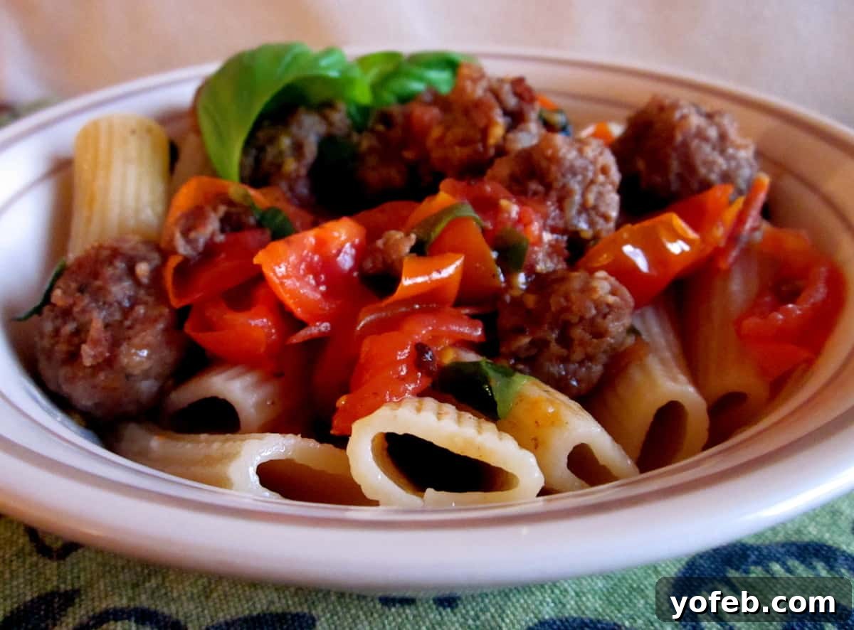Original Italian Sausage Pasta Photo (2011) The original, charmingly retro photo of Italian Sausage Pasta from 2011, showcasing the dish in its early blogging days.