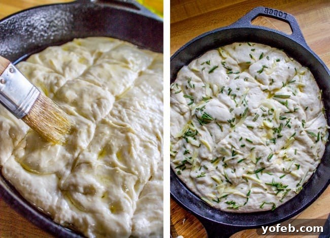 Sizzling Skillet Rosemary Garlic Bread 8 Raw bread dough after kneading, showcasing its soft and slightly sticky texture.