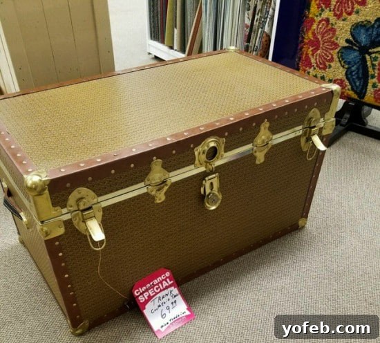 Comforting Classic Chicken Pot Pie 2 An antique wooden trunk repurposed as a coffee table.
