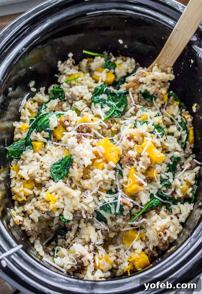 Delicious Butternut Squash Risotto Recipe Butternut Squash Risotto with Sausage and Spinach