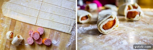 Easy Kielbasa Puffs Recipe and a YA Book Giveaway 5 Preparing Puff Pastry for Kielbasa Puffs