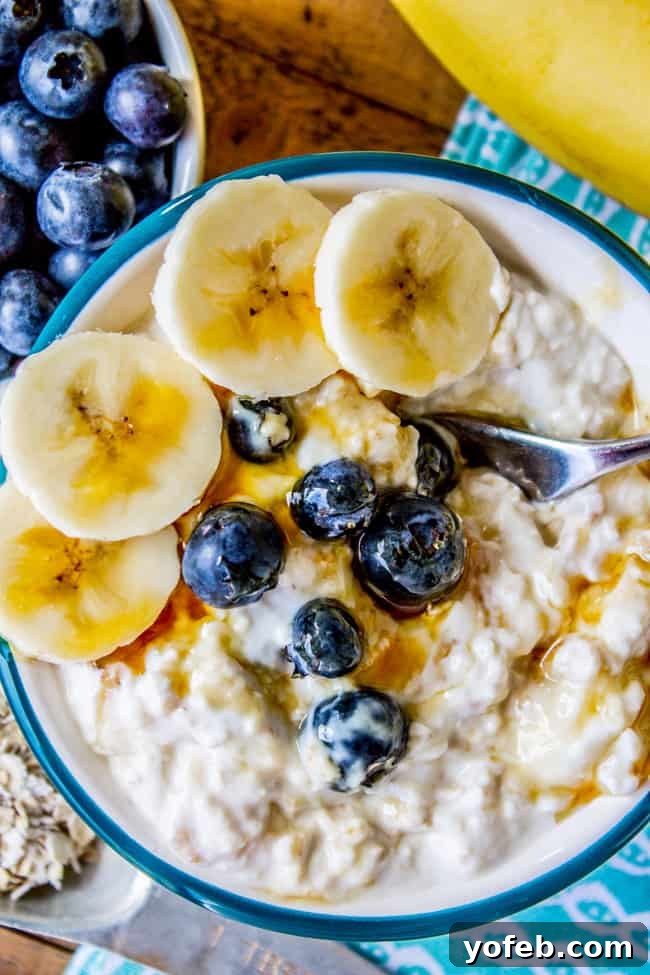 Delicious and healthy Banana Blueberry Overnight Oats, perfect for any morning. Banana Blueberry Overnight Oats ready to eat