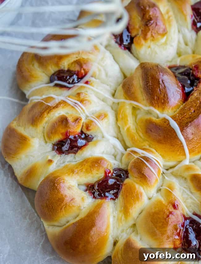 Tear and Share Raspberry Buns with Coconut Glaze 11 Raspberry Pull-Apart Buns with Coconut Glaze from The Food Charlatan