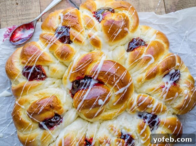 Raspberry Pull-Apart Buns with Coconut Glaze from The Food Charlatan