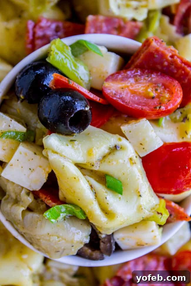 Sunshine Tortellini Salad 2 Delicious Italian Tortellini and Pepperoni Pasta Salad with a balsamic glaze.