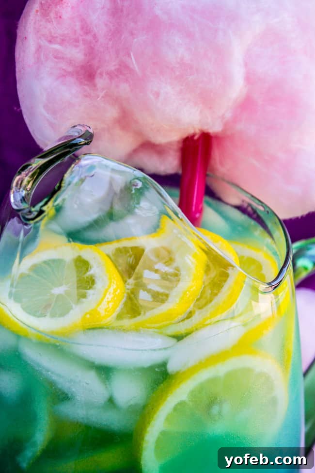 Magical Blue Cotton Candy Lemonade 10 Blue Cotton Candy Lemonade (like at Disneyland!) from The Food Charlatan