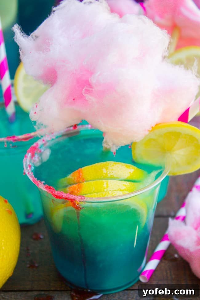 Magical Blue Cotton Candy Lemonade 5 Blue Cotton Candy Lemonade (like at Disneyland!) from The Food Charlatan