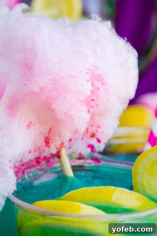 Magical Blue Cotton Candy Lemonade 6 Blue Cotton Candy Lemonade (like at Disneyland!) from The Food Charlatan